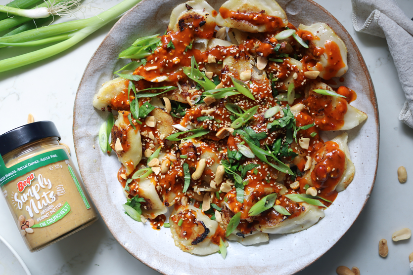 Dumplings with peanut sauce